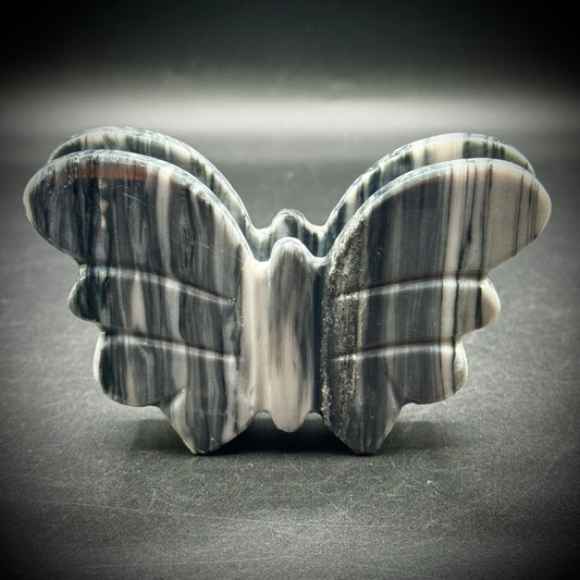 Gray Marble Carved Butterfly Letter Holder