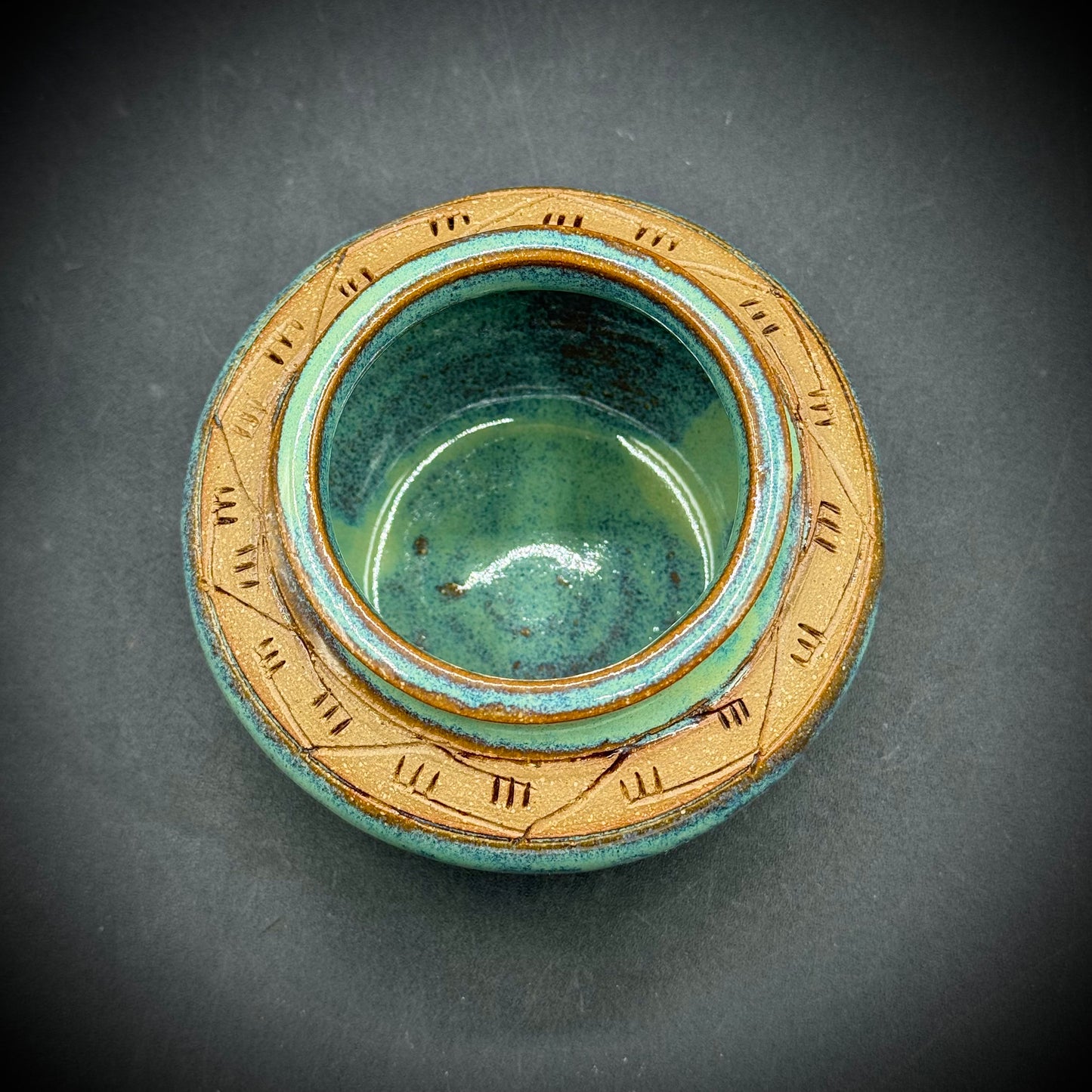 Hand Thrown & Marked Native American Drip Glaze Vase