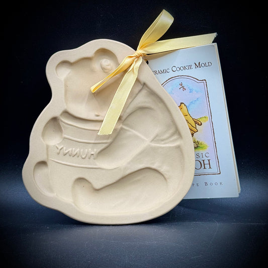 Vintage New Disney Pooh Brown Bag Cookie Press with Original Recipe Book