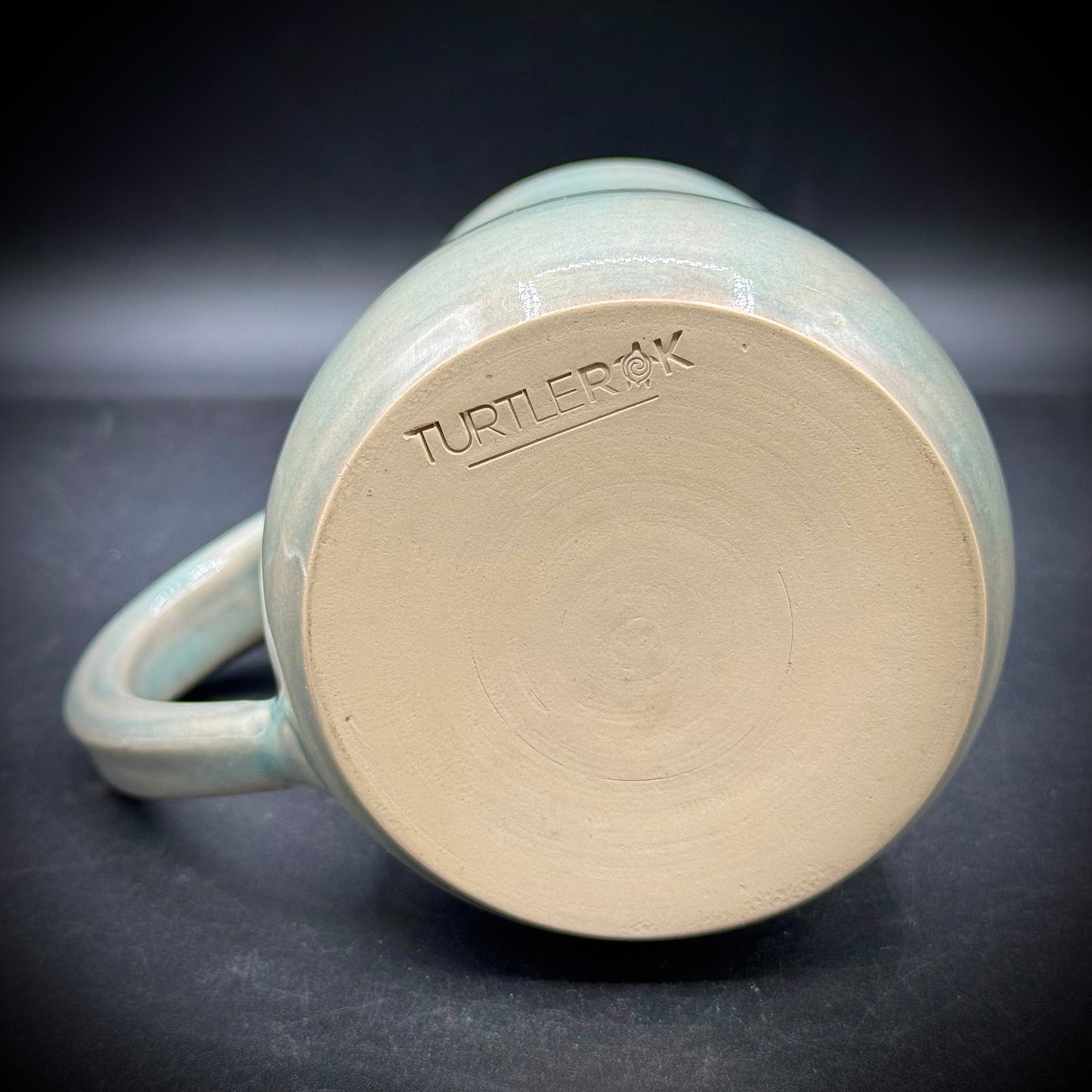 Hand Thrown Turtlerok Sea Foam Green Large Coffee Mug #1