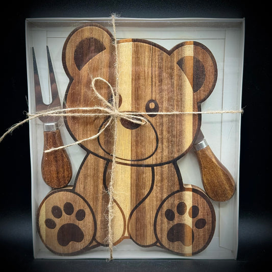 New In Box Bear motif Charcuterie Set