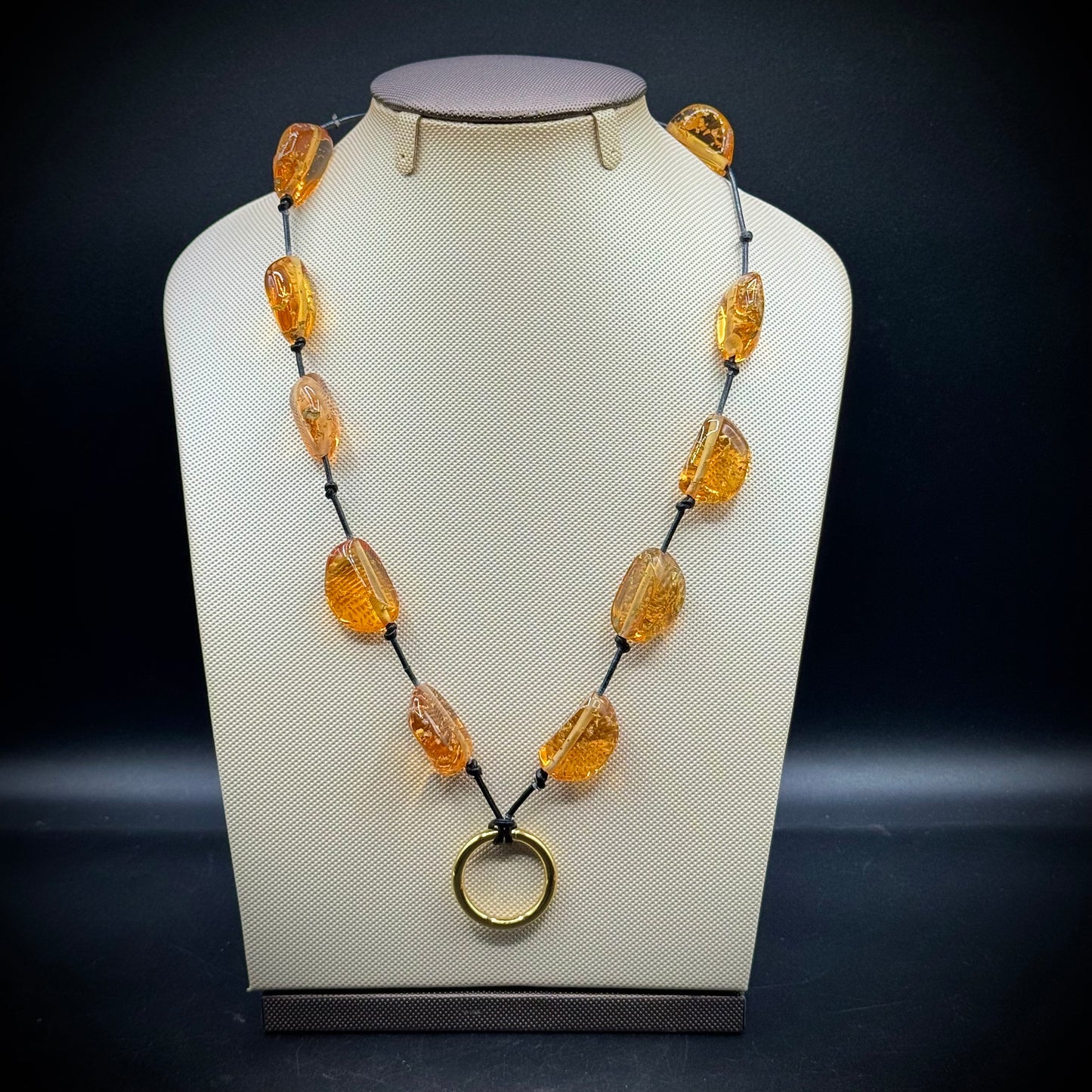 RARE Brendel Designer Faux Amber Necklace