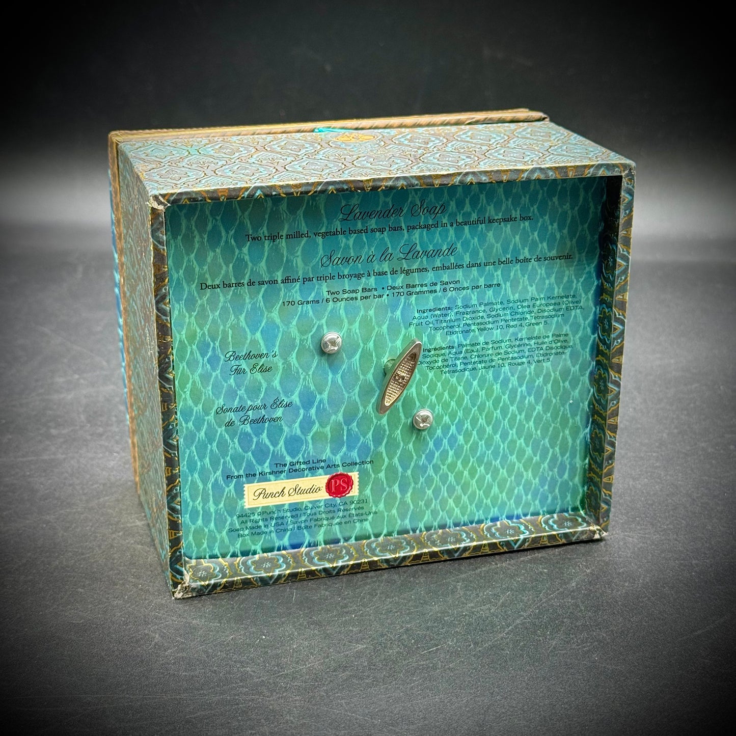 Punch Studio Peacock Motif Music Box - Plays Fur Elise