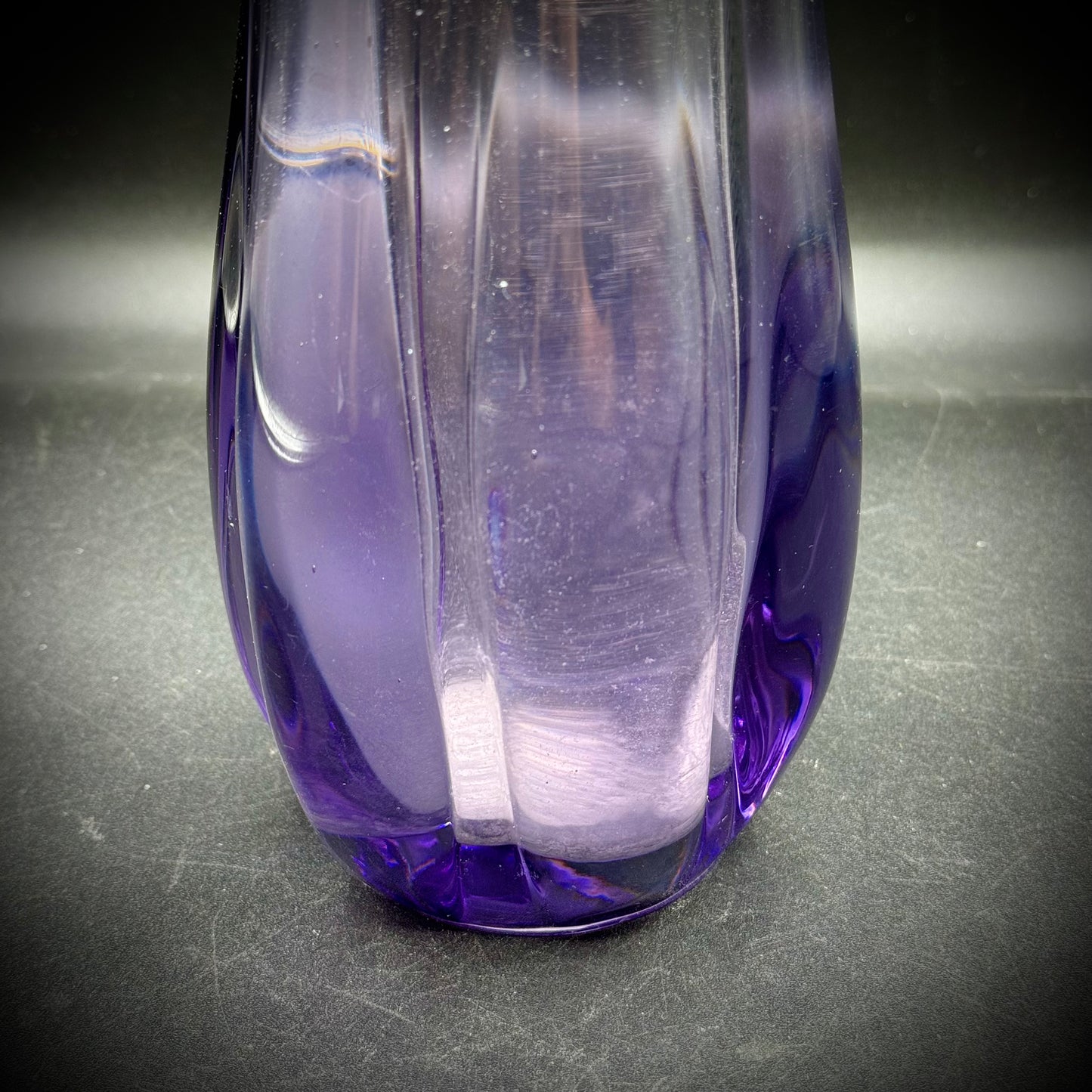 Vintage Purple Lavender Viking Glass Tall Swung Vase