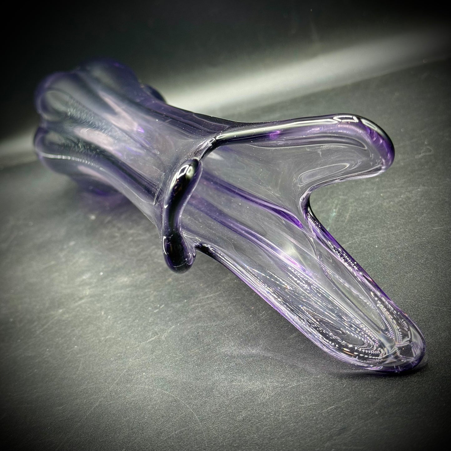 Vintage Purple Lavender Viking Glass Tall Swung Vase