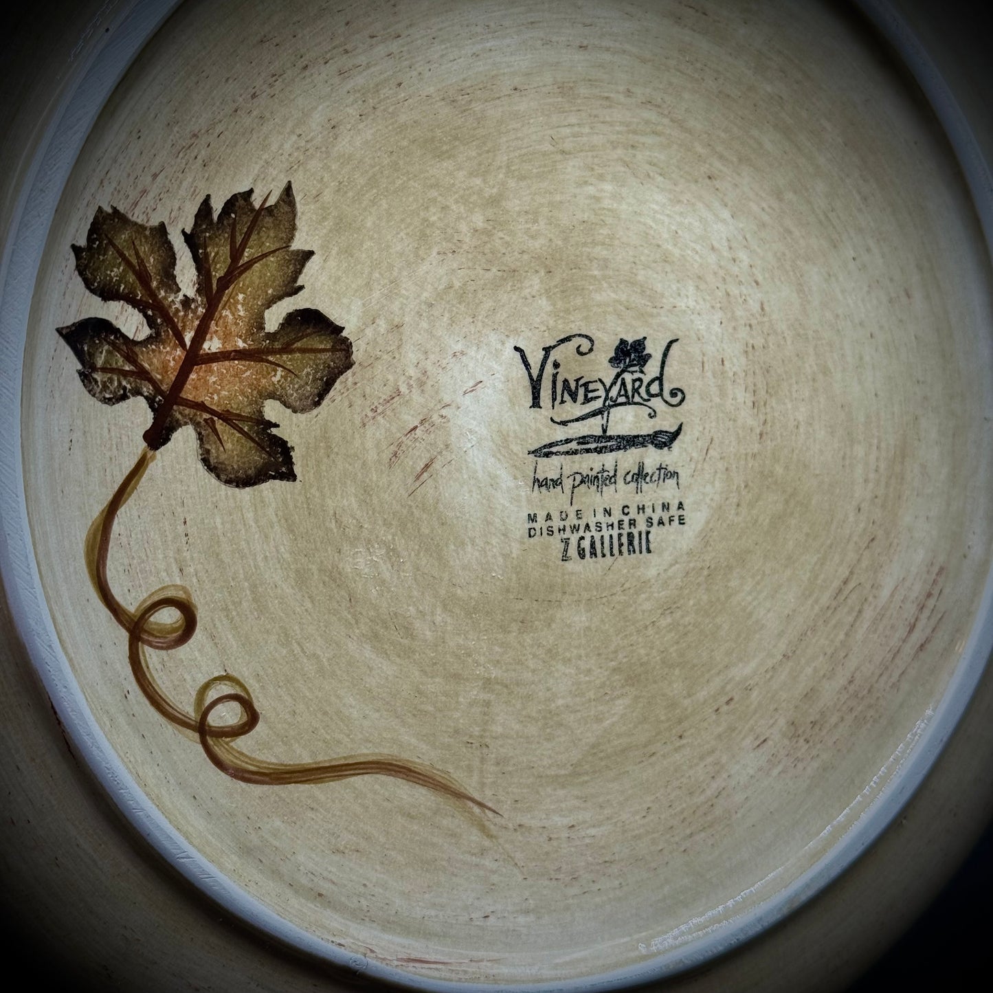Z Gallerie Vinyard Collection Grape Motif Cheese Dish/Cloche