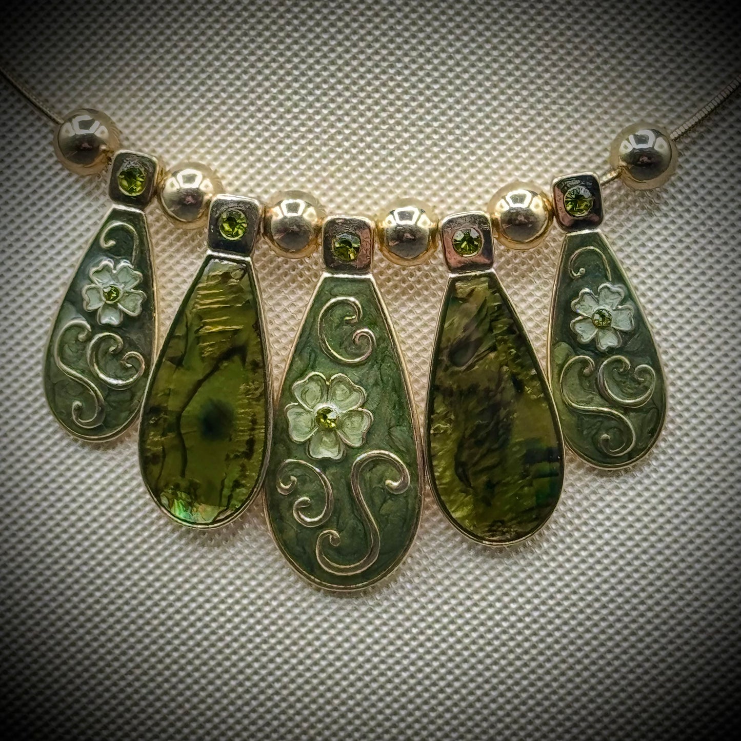 Crystal & Enamel Necklace on Torque