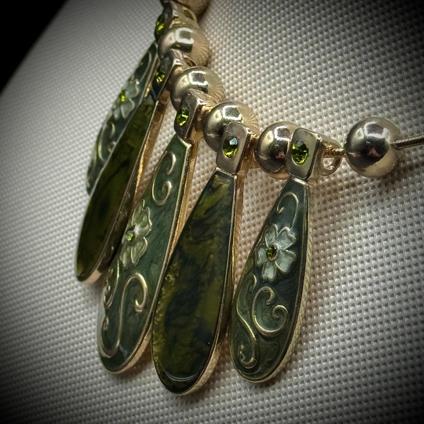 Crystal & Enamel Necklace on Torque