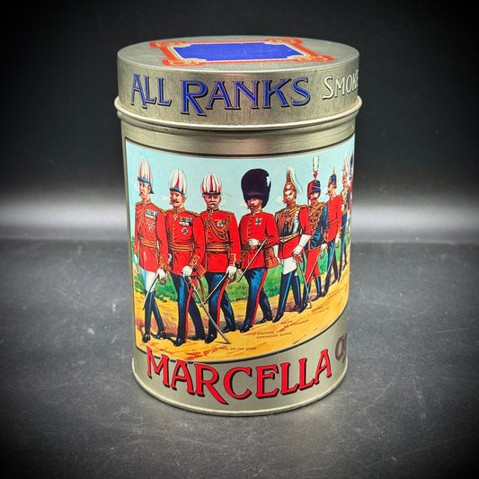 Vintage British Lidded Tin with Military Motif