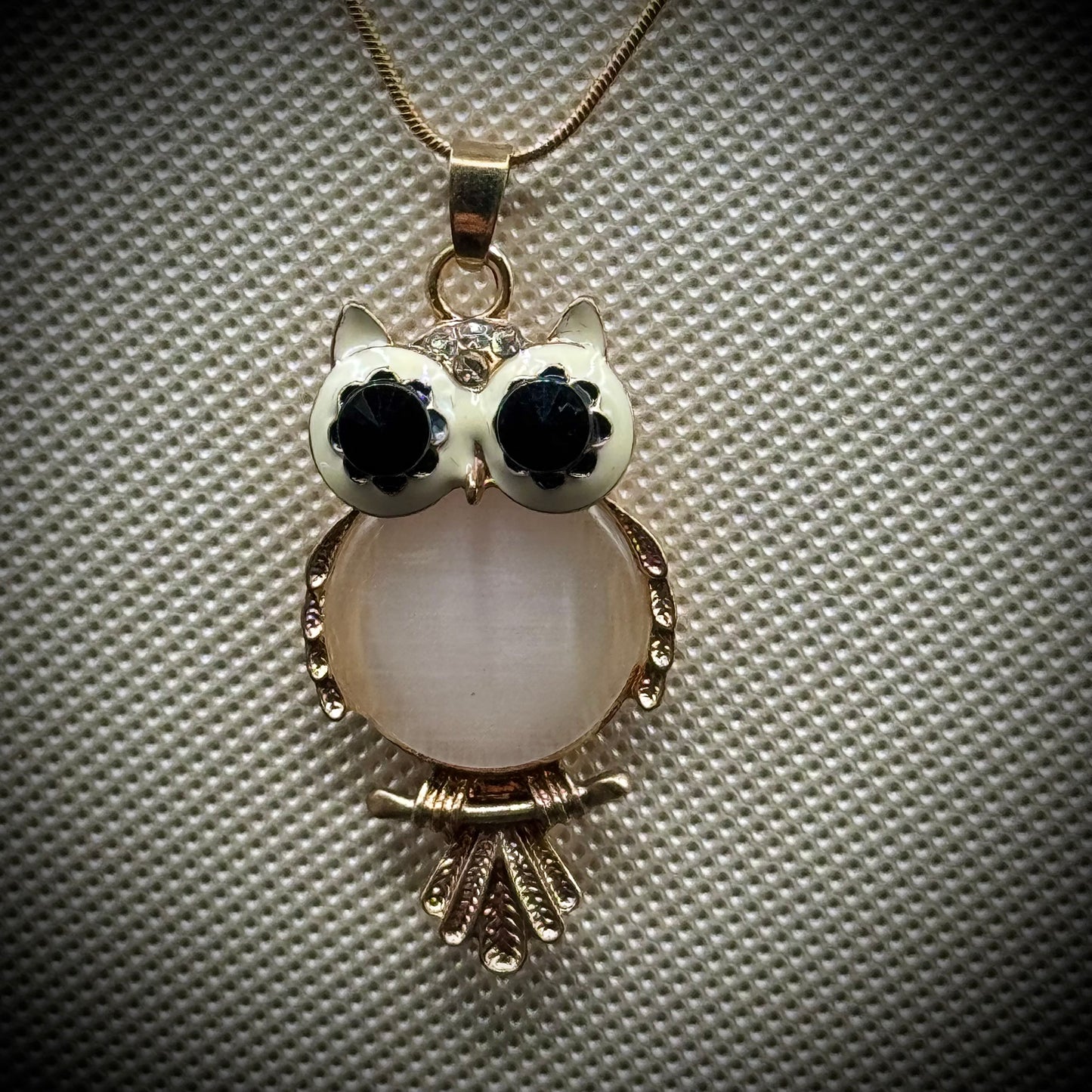Owl & Crystal Dual-Strand Necklace
