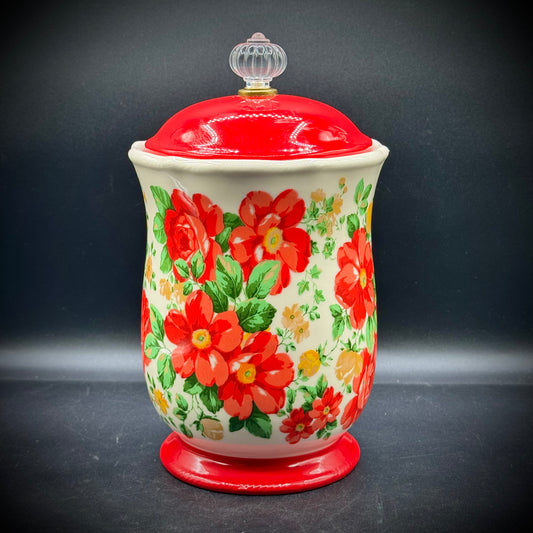 Retired Pioneer Woman Flower Motif Lidded Canister