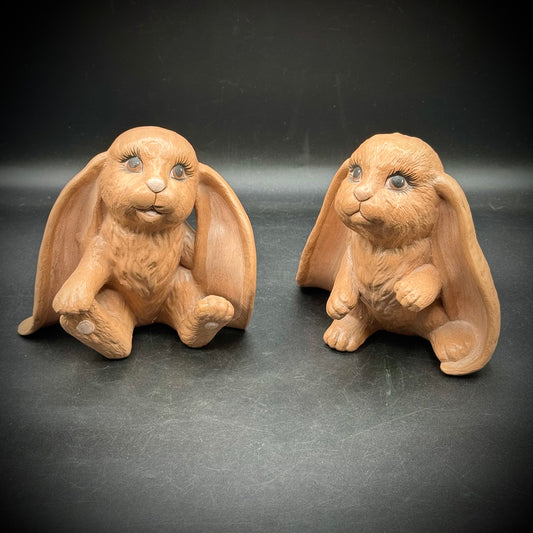 Adorable Pair of Vintage Ceramic Flop Ear Bunnies