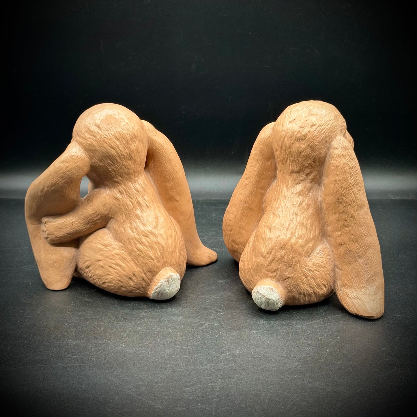 Adorable Pair of Vintage Ceramic Flop Ear Bunnies
