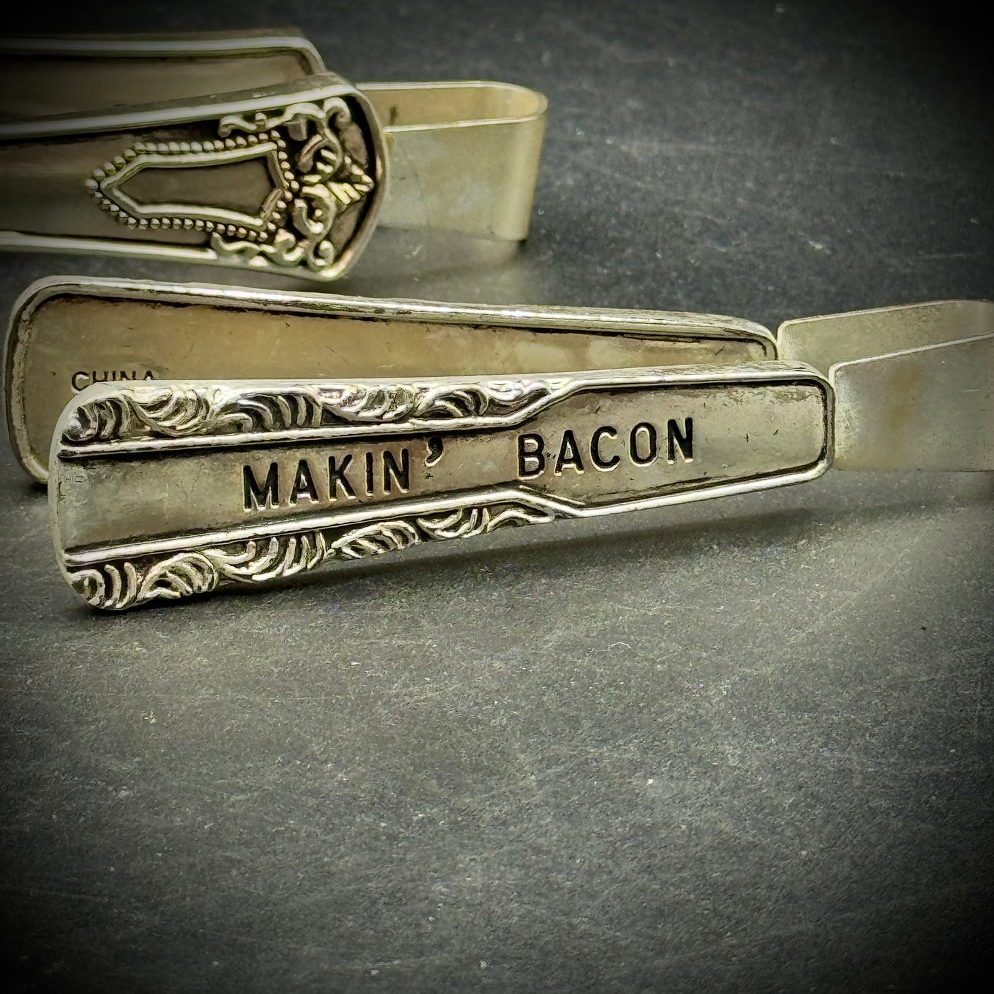 Set of 3 Metal Kitchen Tongs with Fun Messages by Mudpie