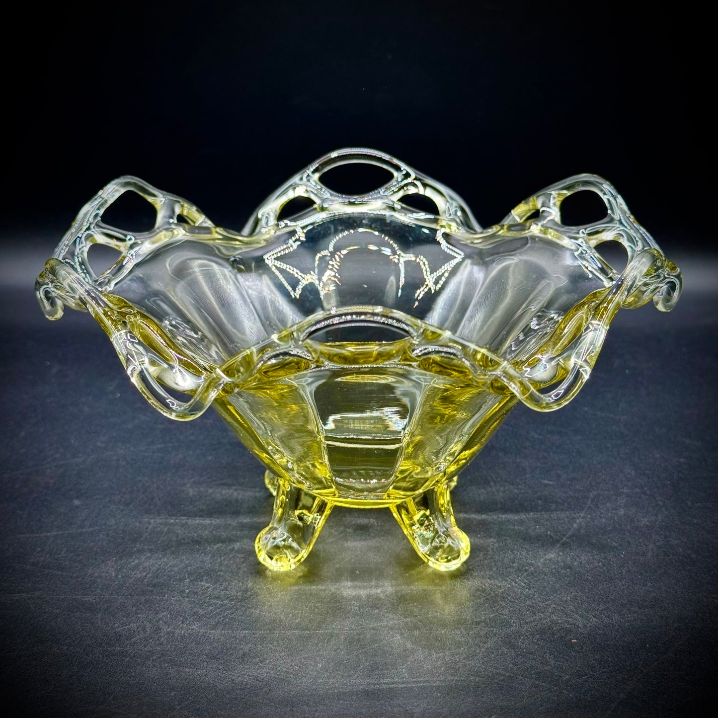 Vintage Fostoria Amber Footed Candy Dish