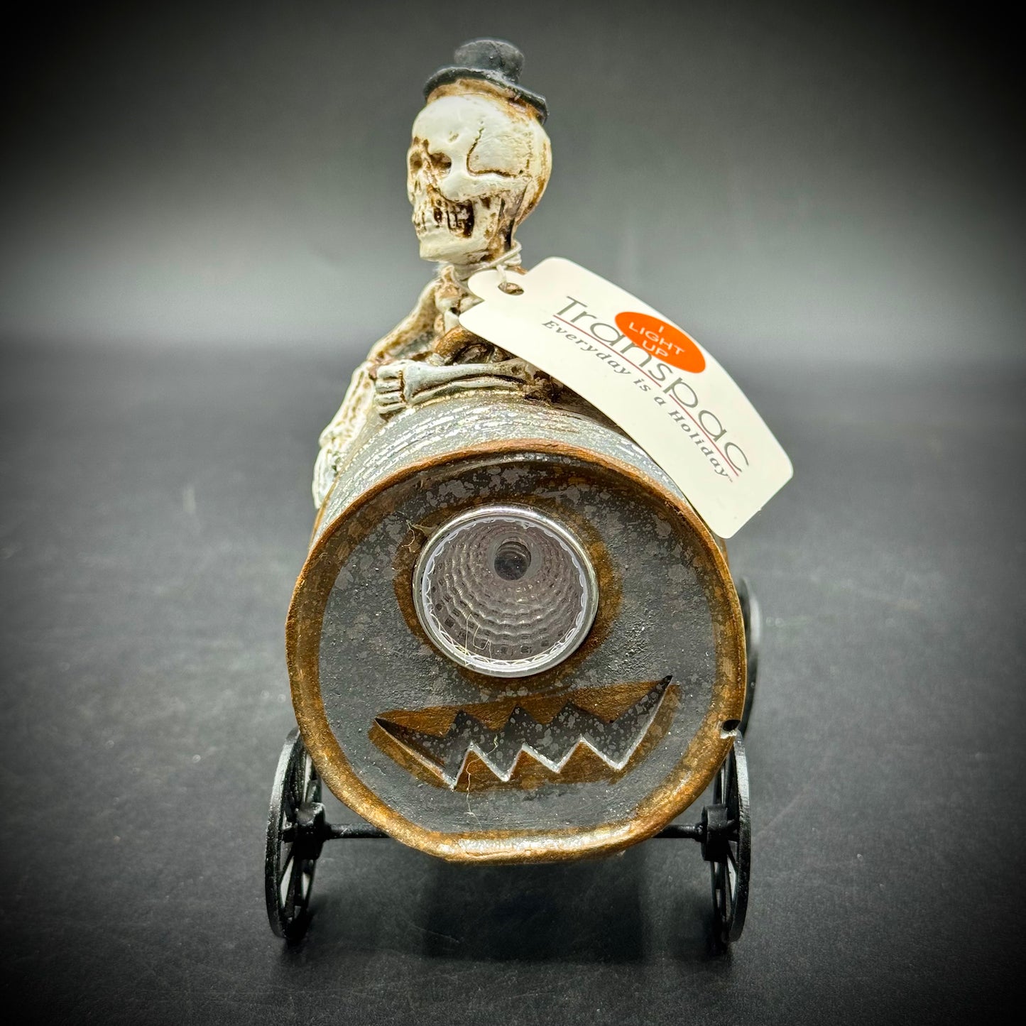New Trans Pac Skeleton Barrel Halloween Decor