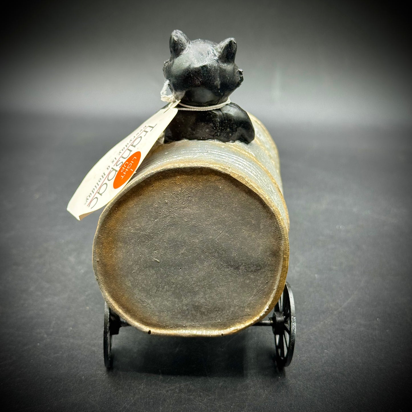 New Trans Pac Black Cat Barrel Halloween Decor