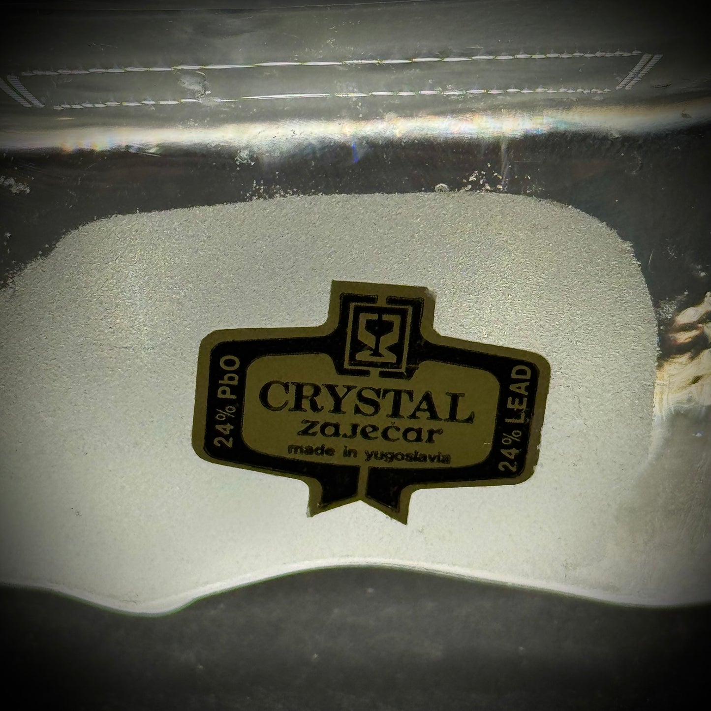 Zajecar Yugoslavia Crystal Intaglio Bear Art Piece