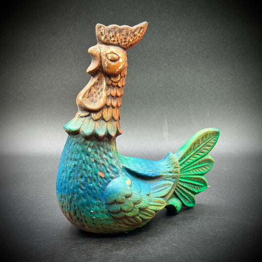 Vintage MCM Colorful Treasure Craft Ceramic Chicken Rooster
