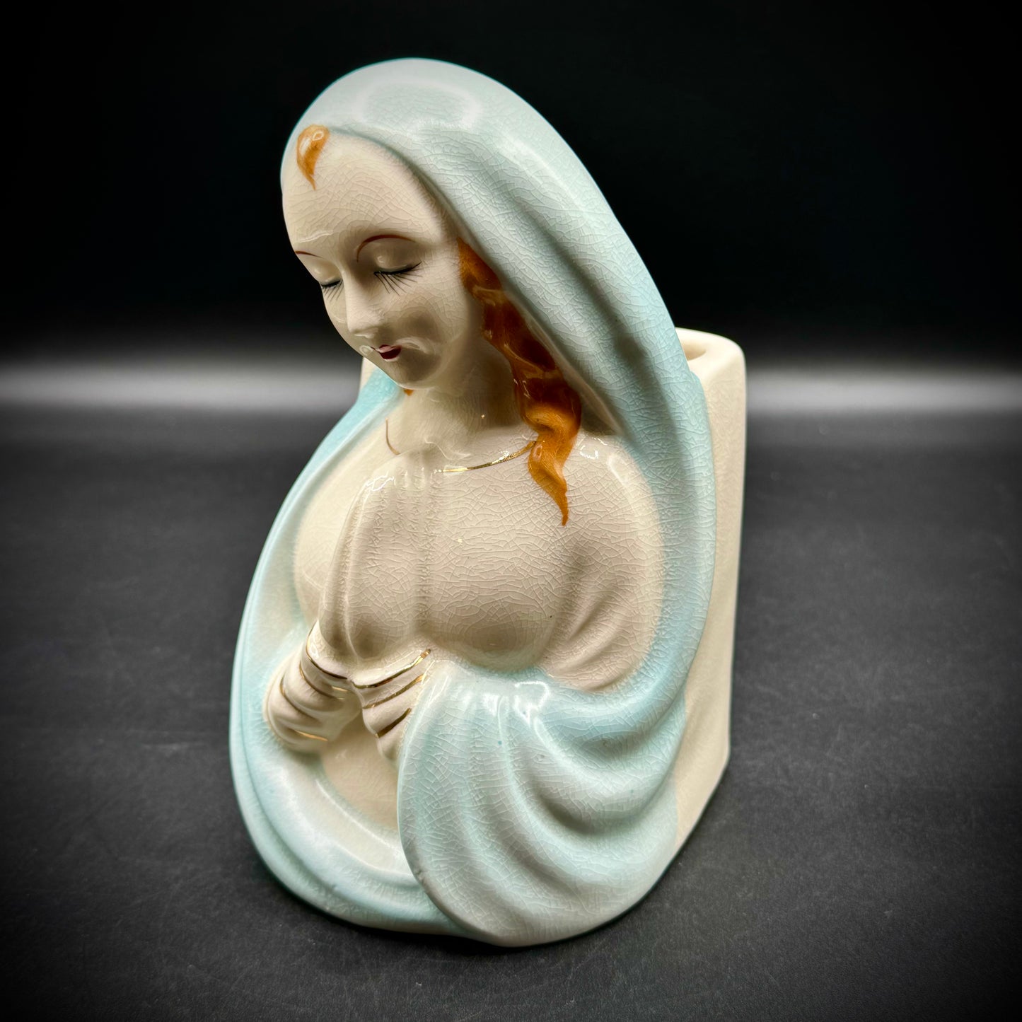 Vintage Praying Madonna Planter Vase