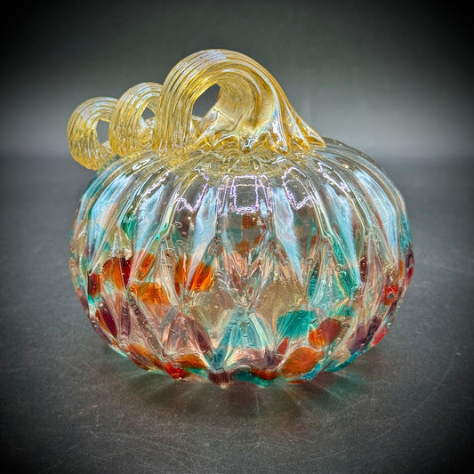 Colorful Art Glass Pumpkin Decoration