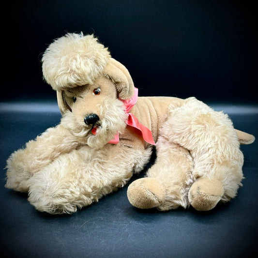 Vintage 1950s Steiff Beige Mohair Poodle