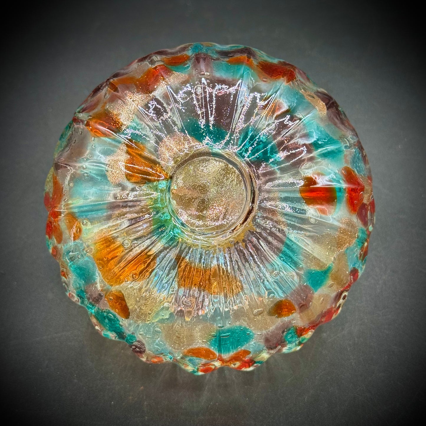 Colorful Art Glass Pumpkin Decoration