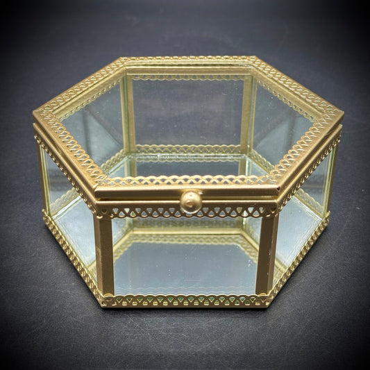 Lidded Jewelry Box with Glass and Mirror