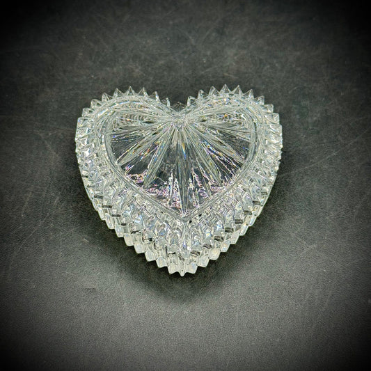 Heart Shaped Clear Crystal Trinket Box