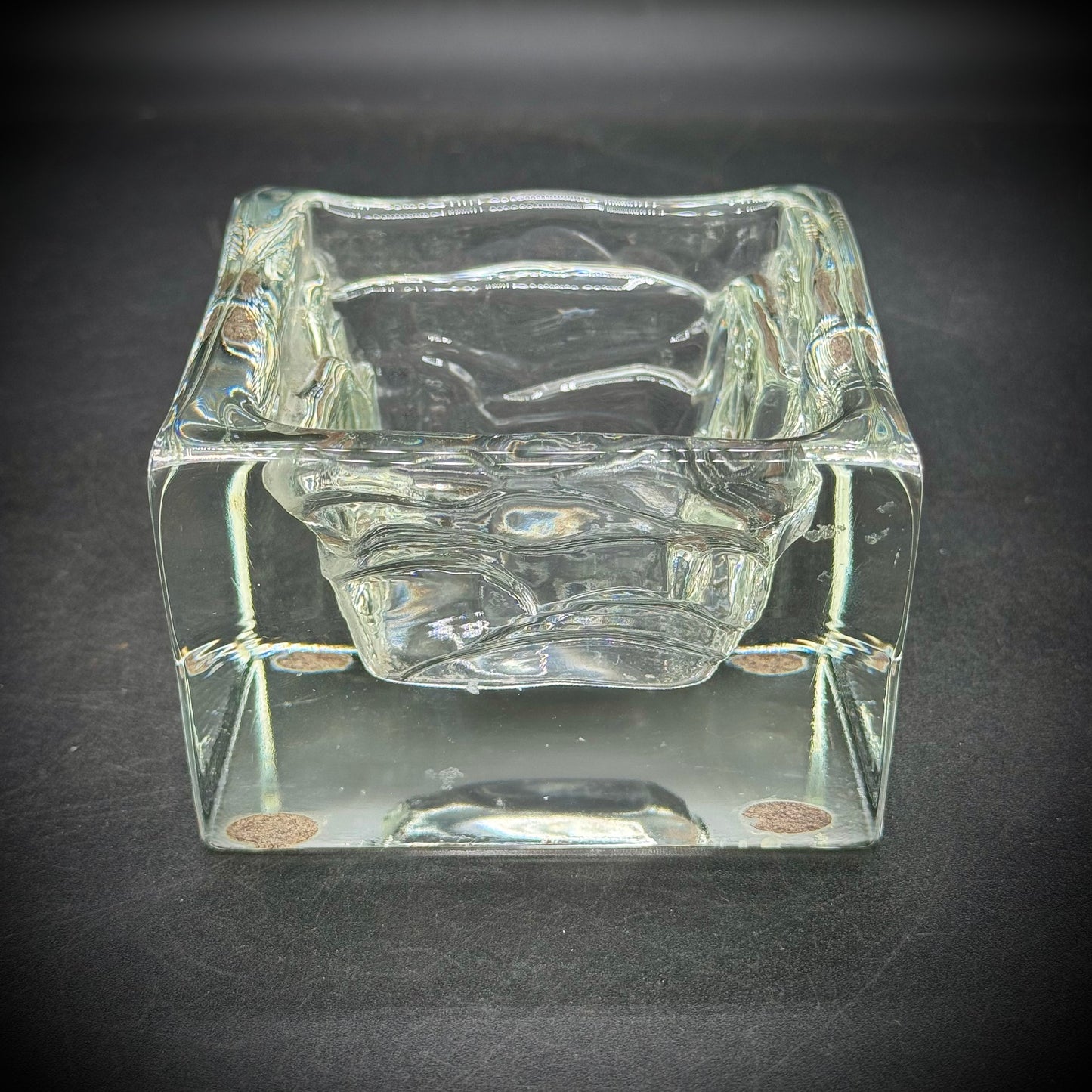 RARE Nuutajarvi Finish Art Glass Square Bowl