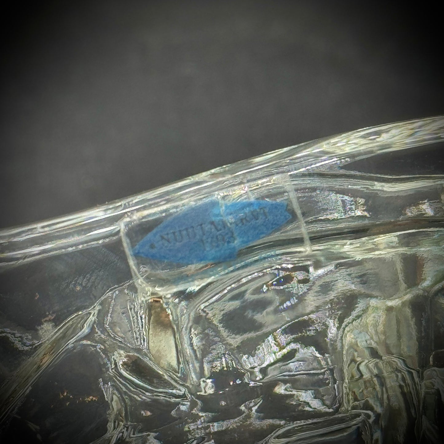 RARE Nuutajarvi Finish Art Glass Square Bowl