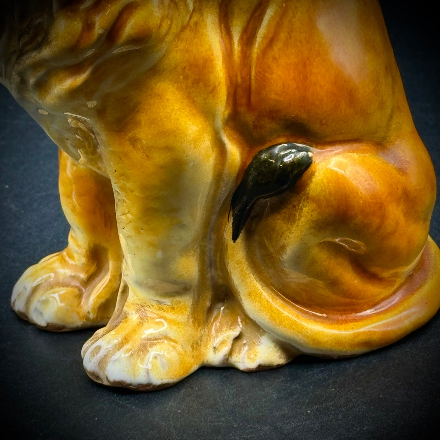 1970s MCM Hand Painted Lion Figurine