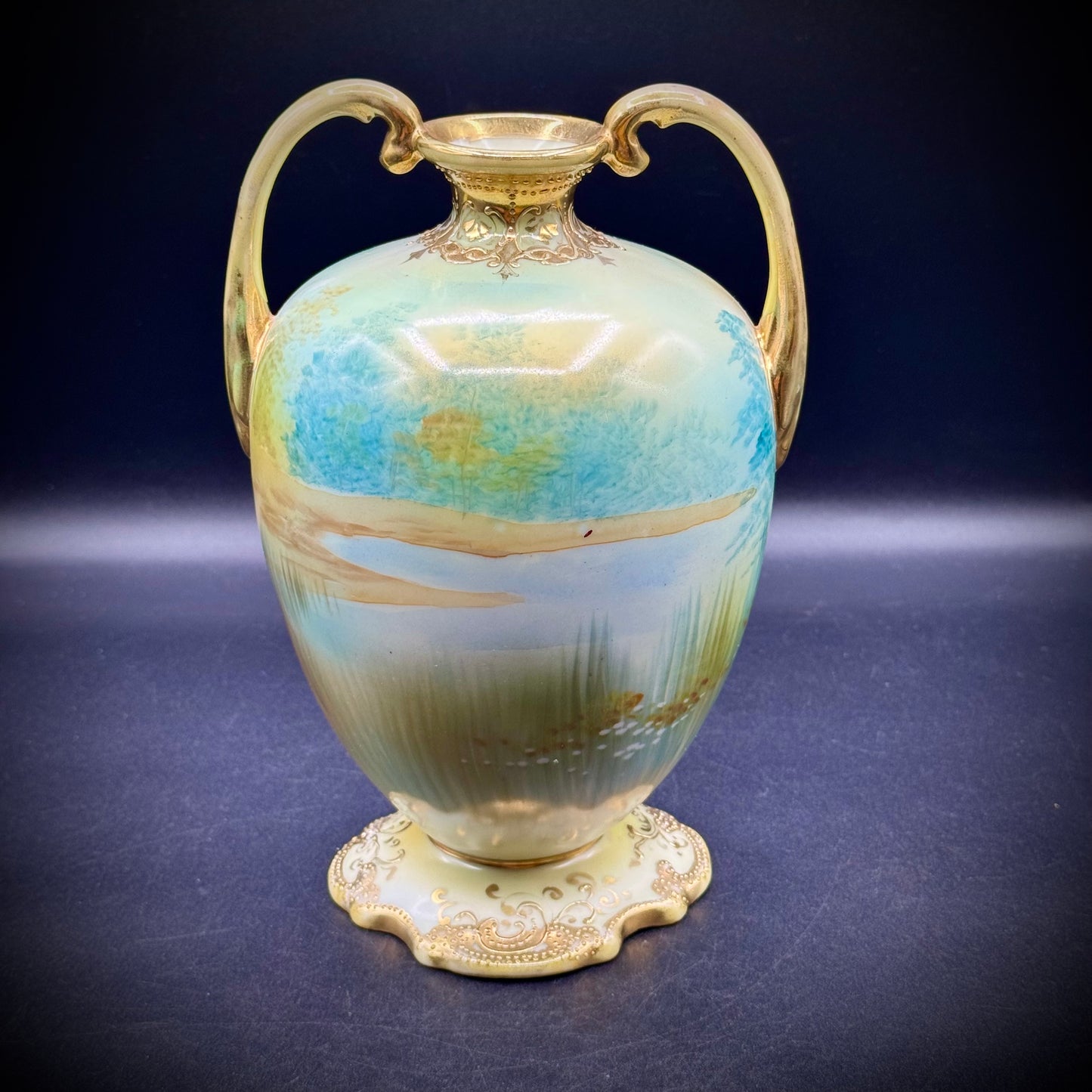 Antique c. 1920 Nippon Hand Painted Large Vase