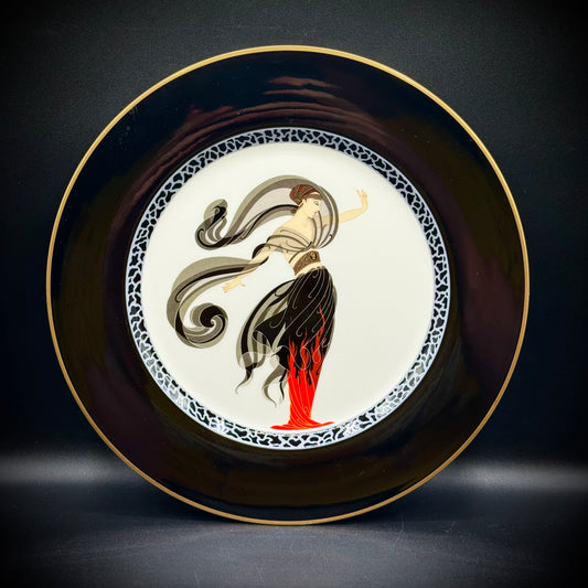 Vintage 1985 Erte Charger Plate Bone China Japan