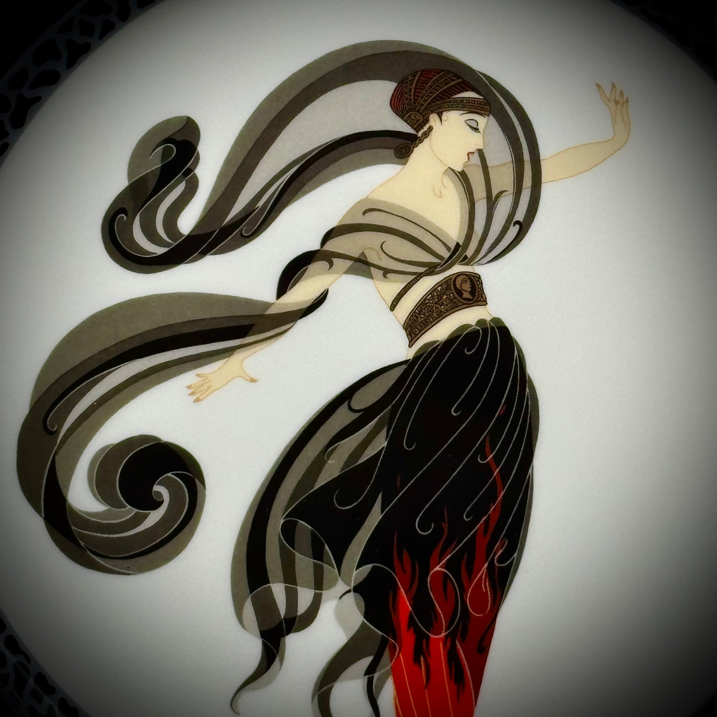 Vintage 1985 Erte Charger Plate Bone China Japan