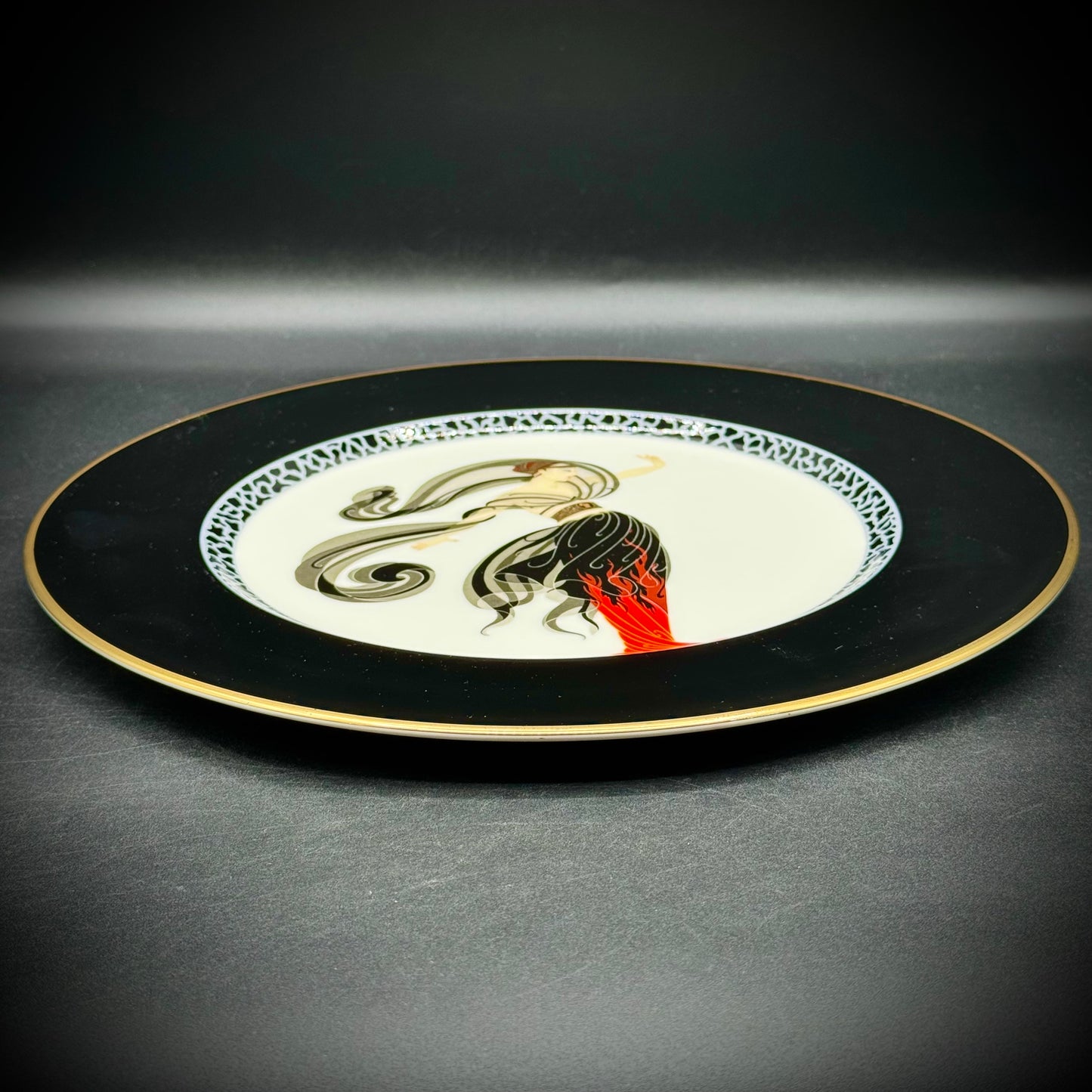 Vintage 1985 Erte Charger Plate Bone China Japan