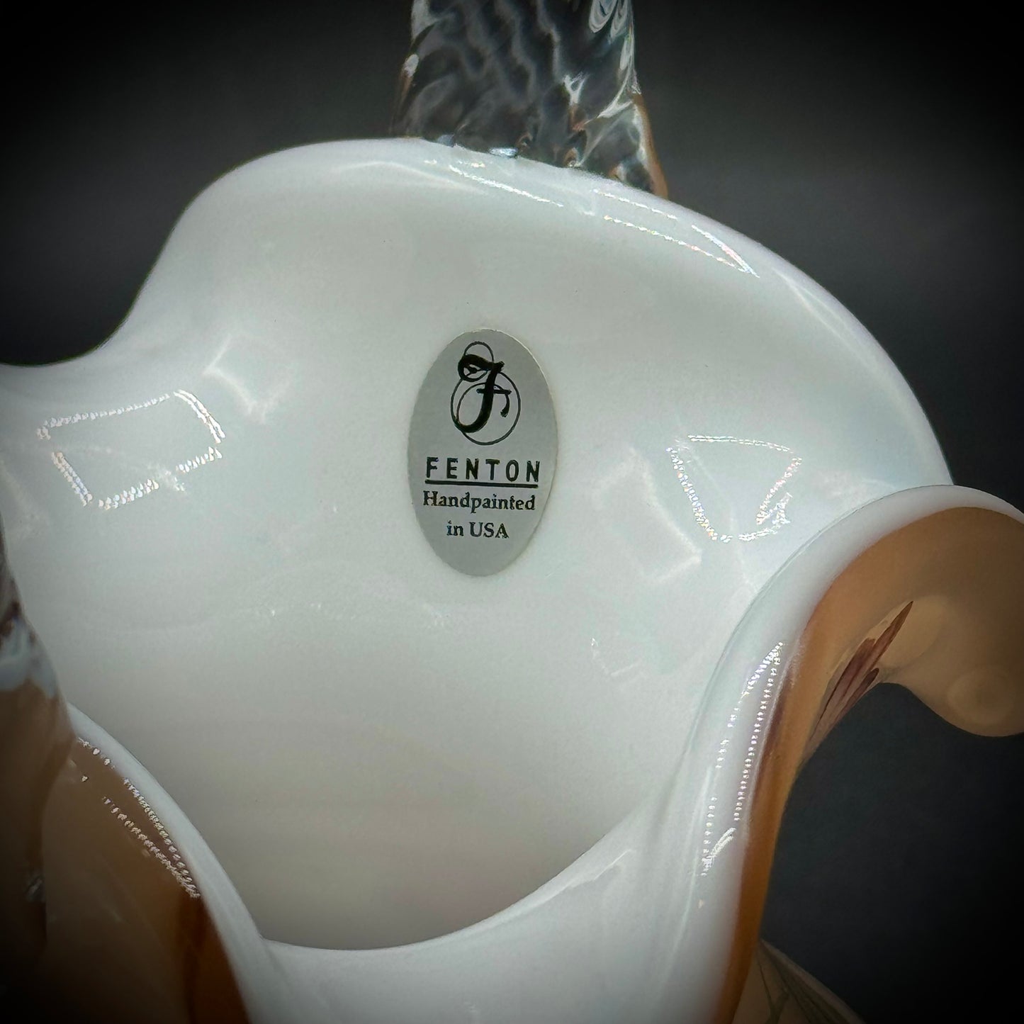 Vintage Fenton 2001 Designer Showcase Sunset Overlay Basket - Signed by Bill Fenton