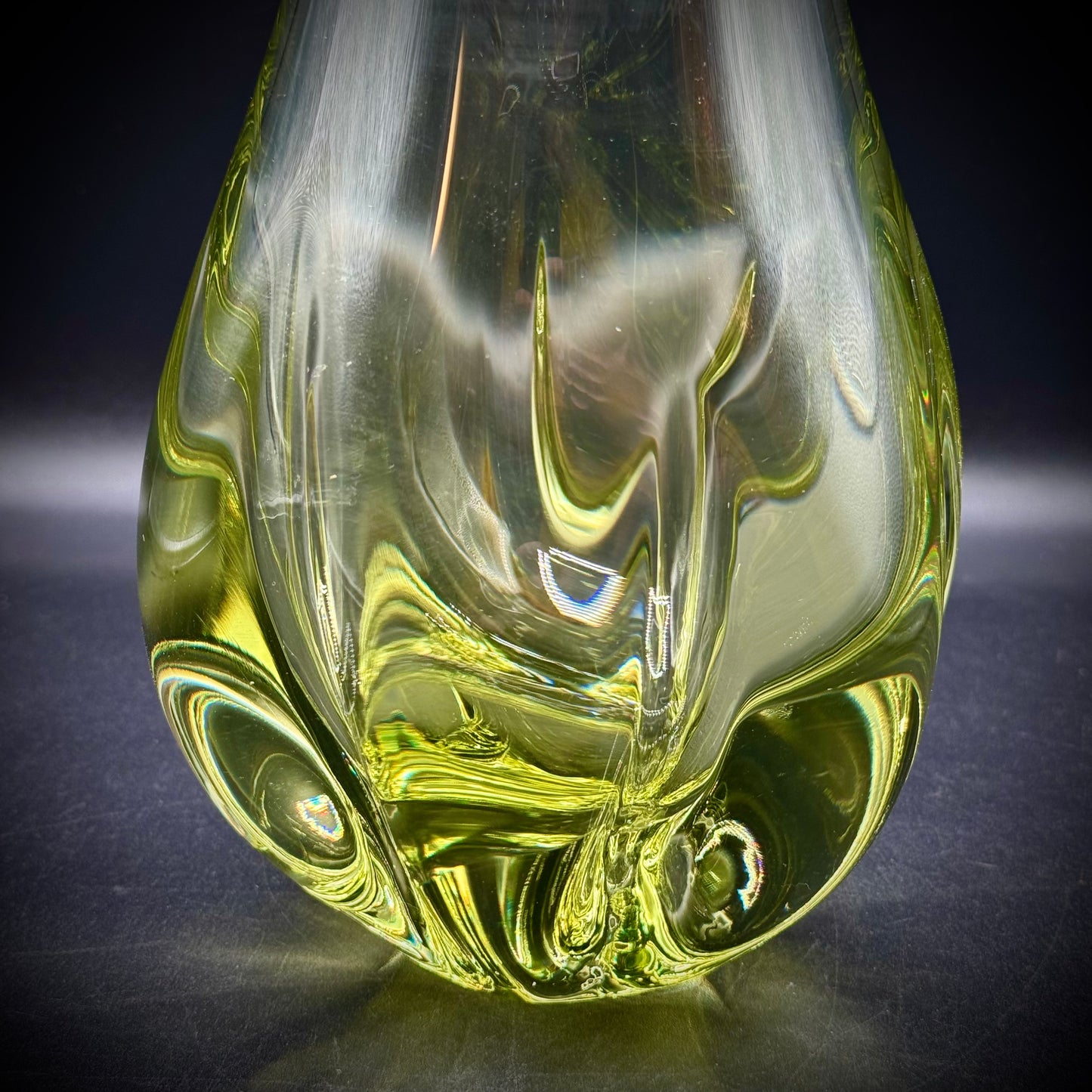Vintage 15" Zelezny Brod Sklo Swung Glass Vase Czech Republic