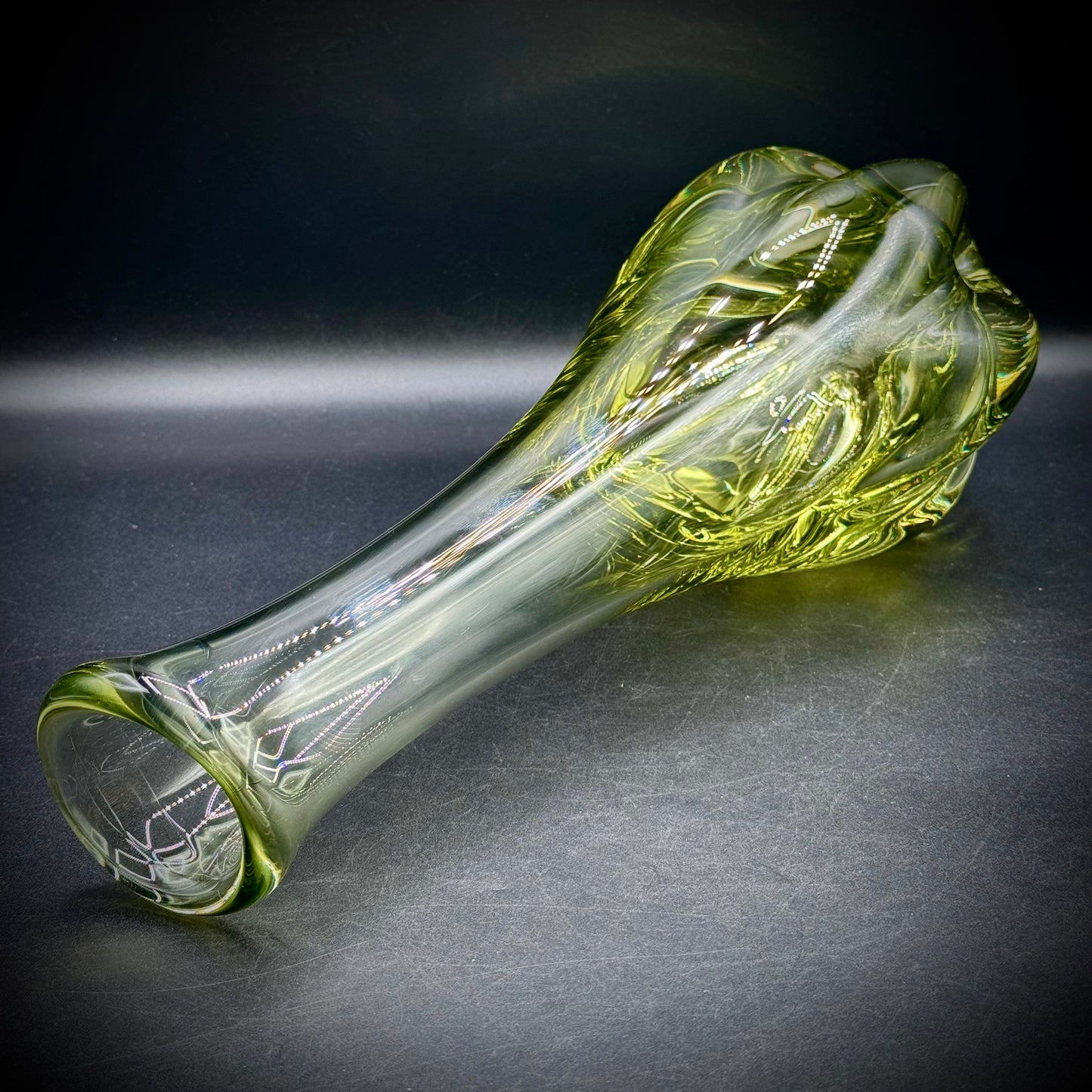 Vintage 15" Zelezny Brod Sklo Swung Glass Vase Czech Republic