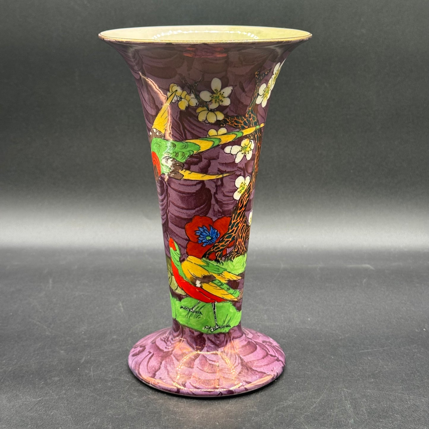 Vintage Staffordshire England Bird Motif Vase