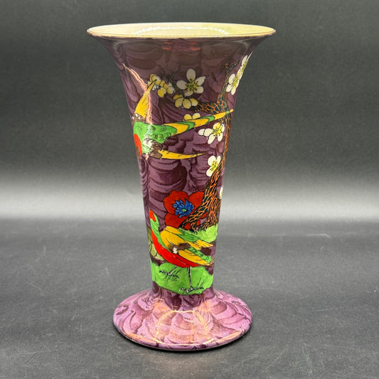 Vintage Staffordshire England Bird Motif Vase