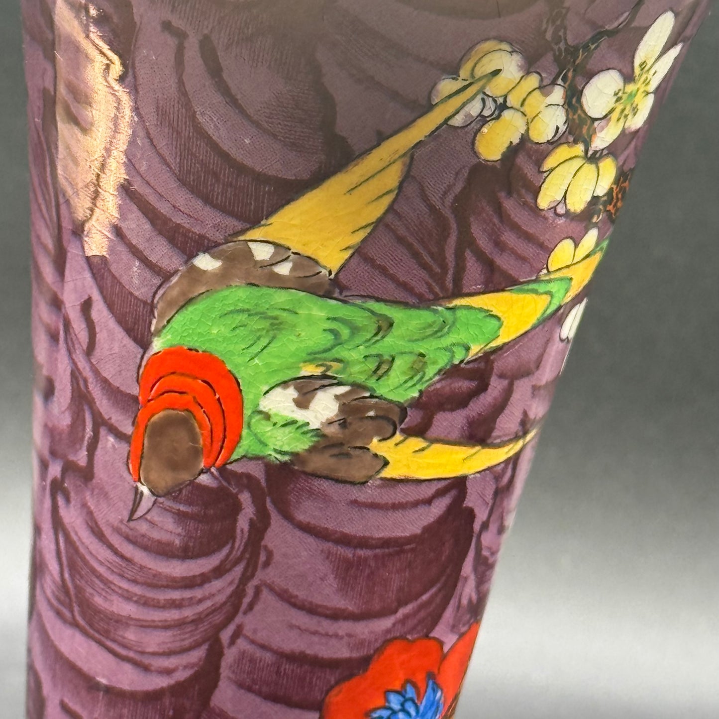 Vintage Staffordshire England Bird Motif Vase
