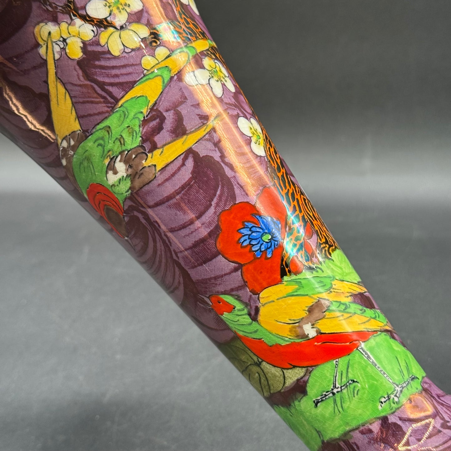 Vintage Staffordshire England Bird Motif Vase