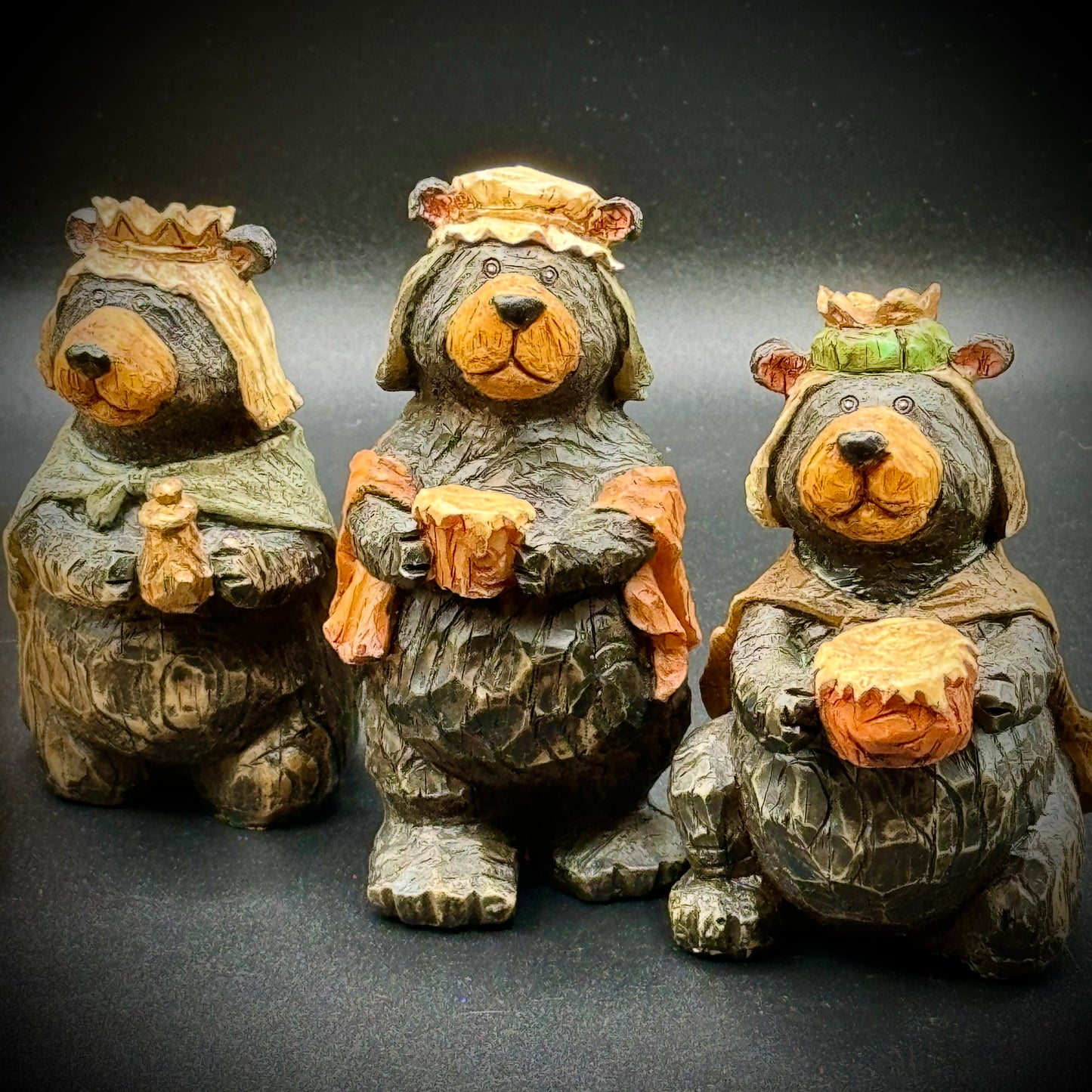 Amazing Folk Art Bear Nativity Set