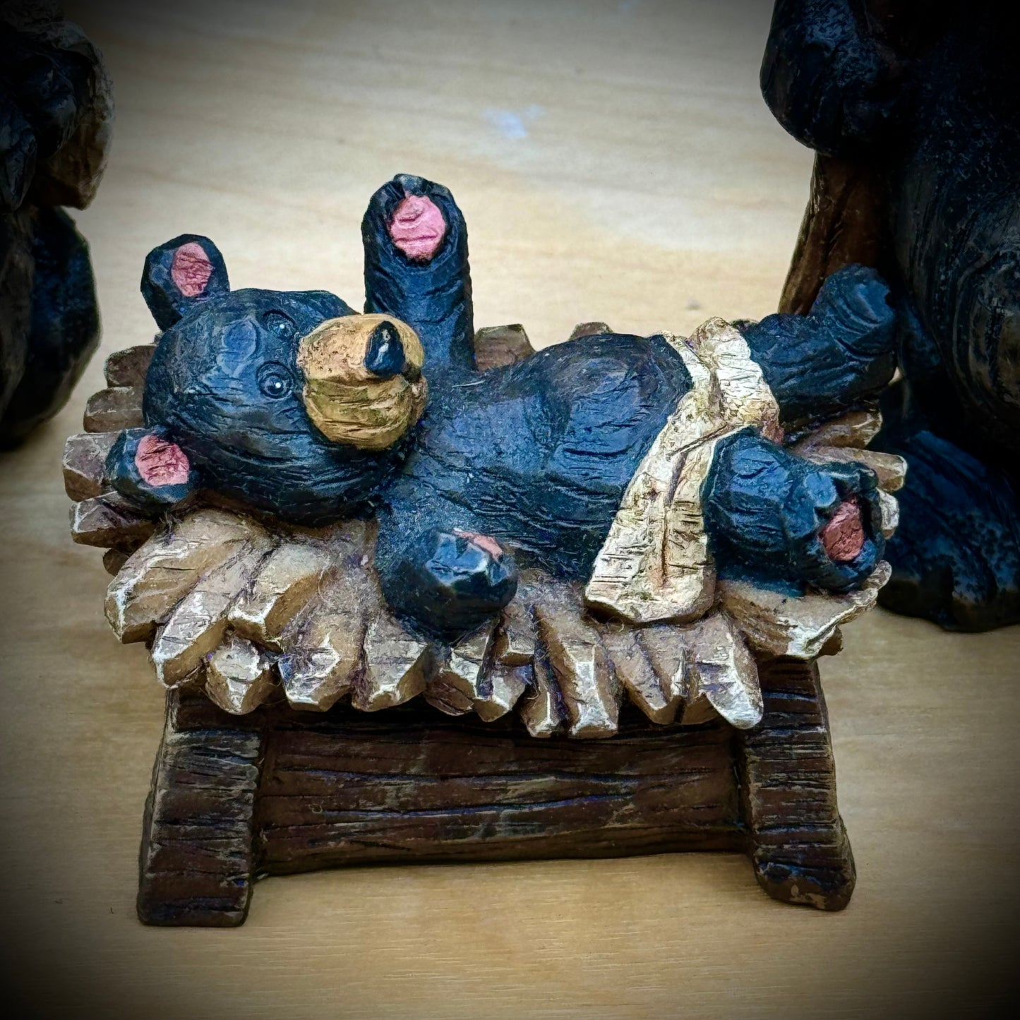 Amazing Folk Art Bear Nativity Set