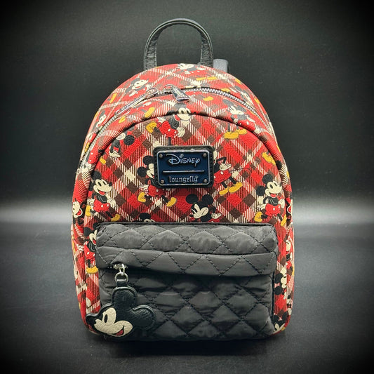 Loungefly Disney Plaid Mickey Mouse Purse/Backpack - New without Tags