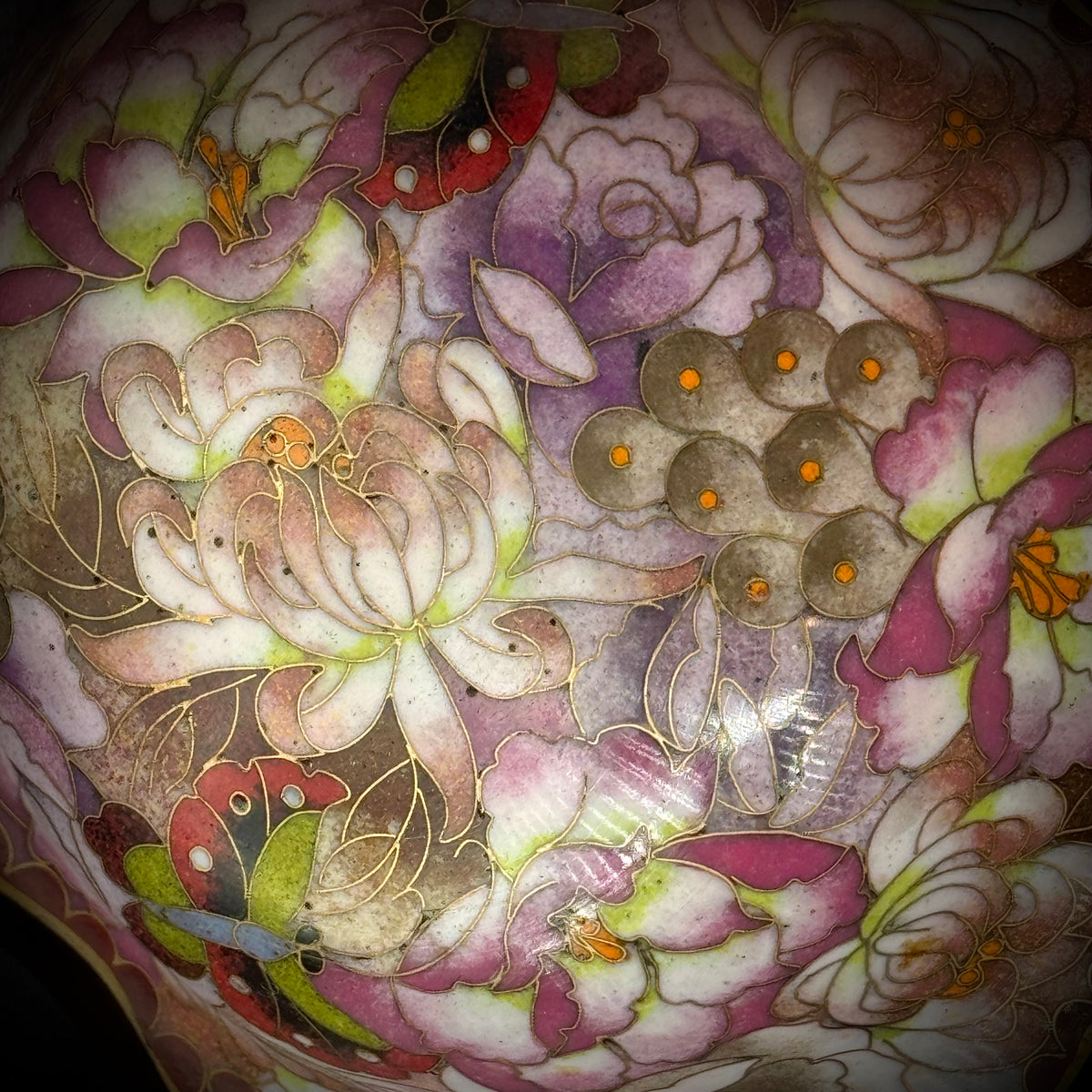 Cloisonné Lotus & Butterfly Motif Bowl