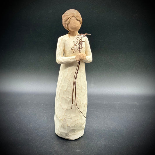 Willow Tree "Grateful" Figurine with Flowers