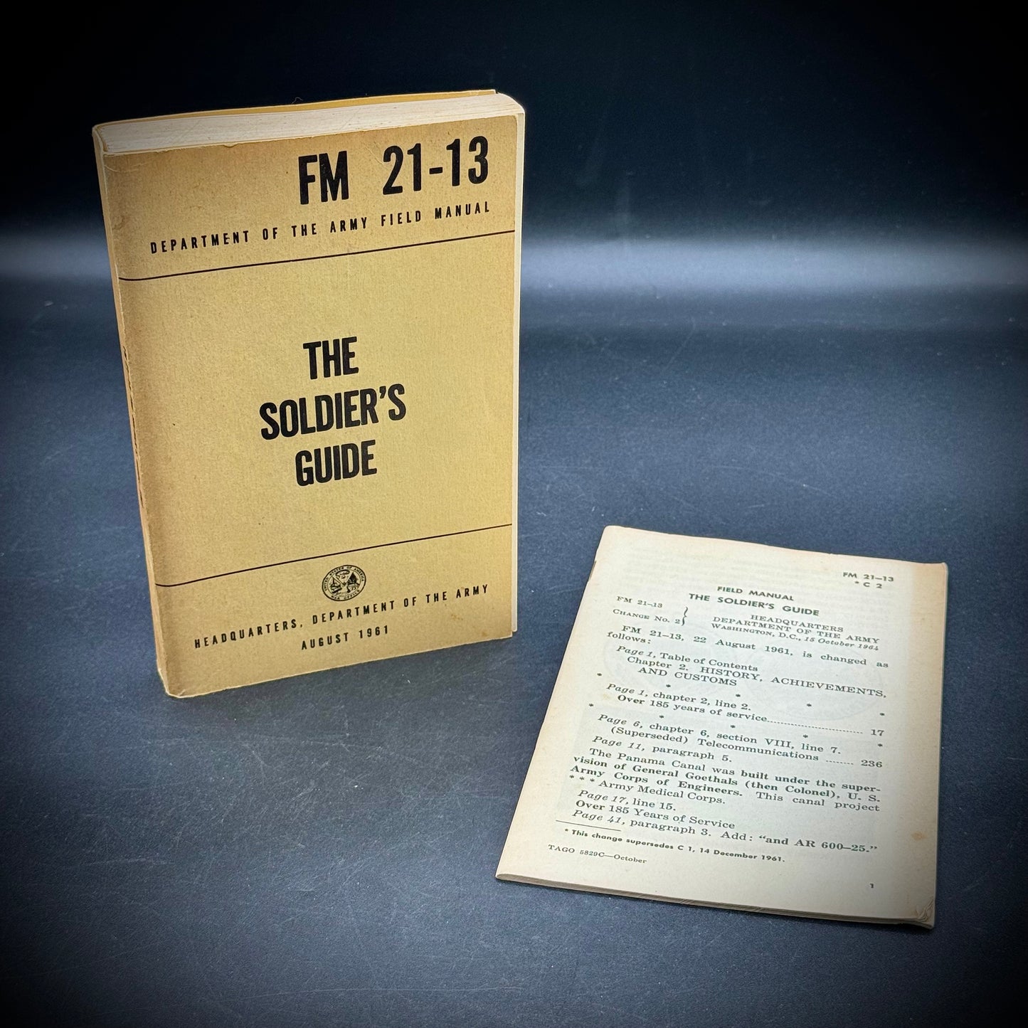 Vintage 1961 US Military Soldier's Handbook with Revision Booklet