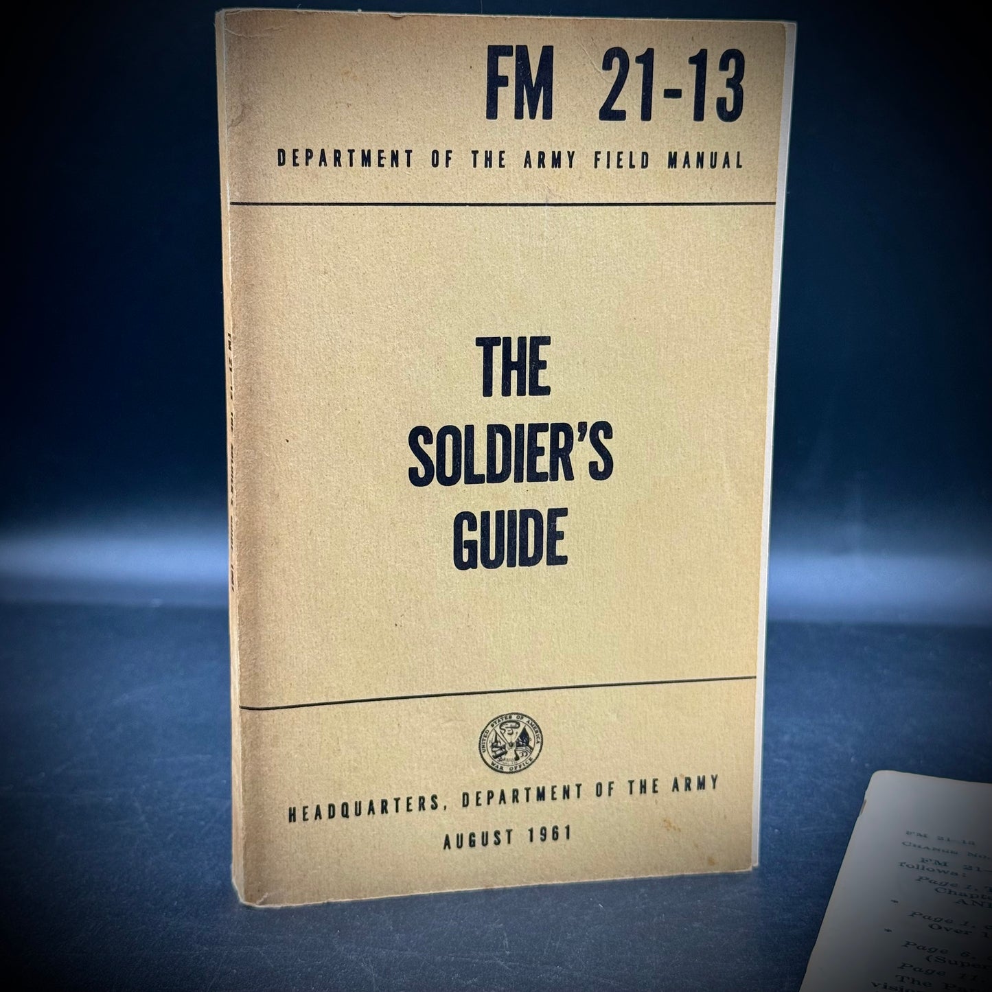 Vintage 1961 US Military Soldier's Handbook with Revision Booklet